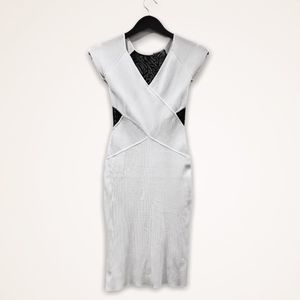 💫4/30 BEBE Ribbed Bandage Lace Panel Dress